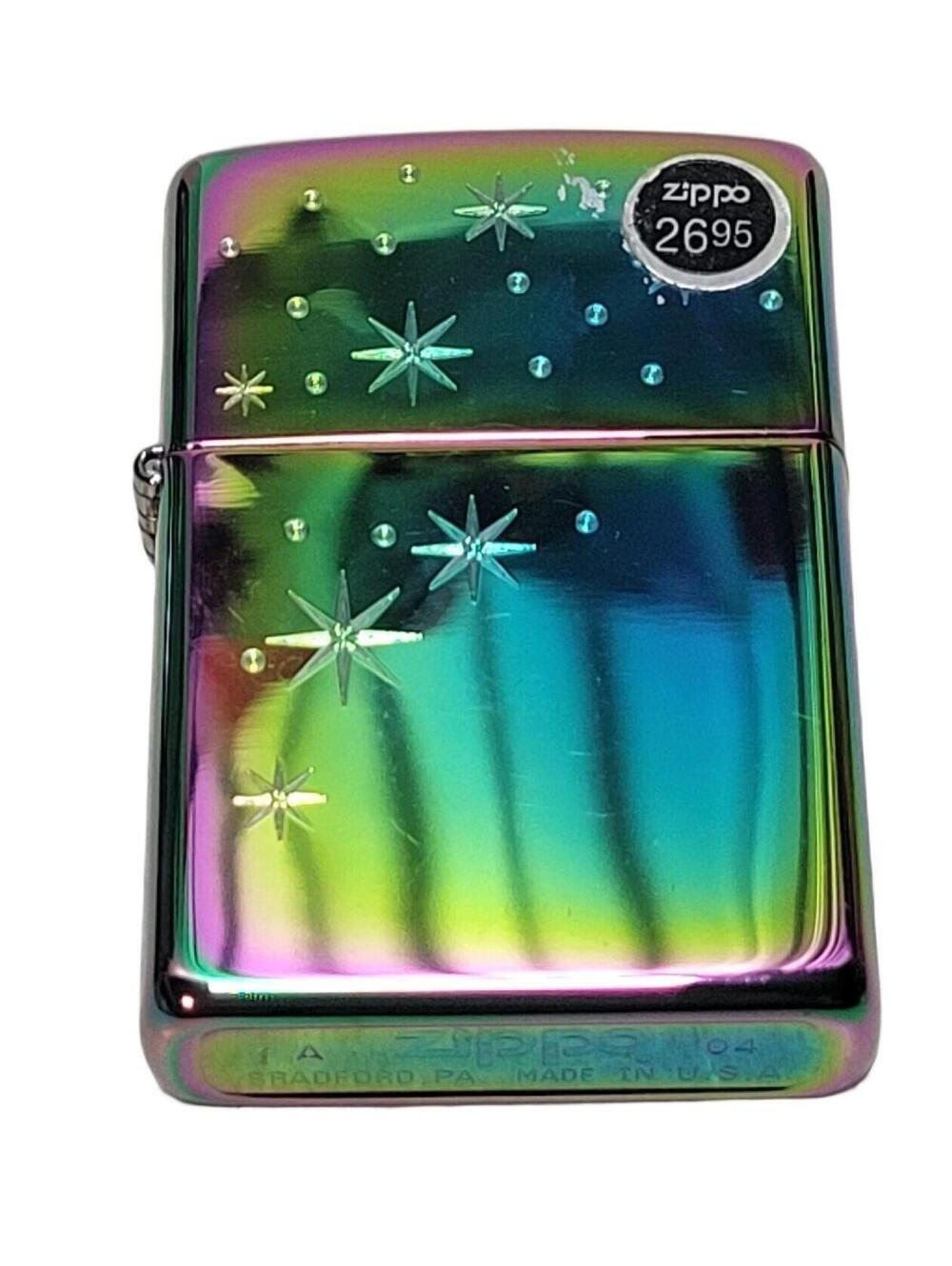 Zippo 2004 Spectrum Finish Starry Night Blue Iridescent New Sealed